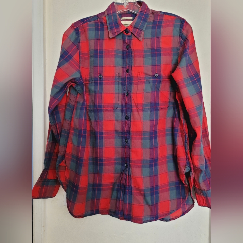 Denim & Supply Ralph Lauren Shirt RL Utility Red Plaid Womenso Small Long Sleeve